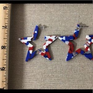NWOT Patriotic Star Earrings